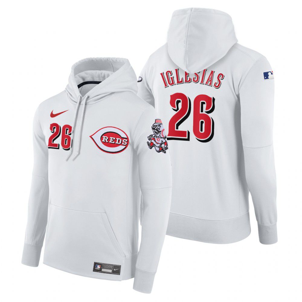 Men Cincinnati Reds #26 Iglesias white home hoodie 2021 MLB Nike Jerseys->cincinnati reds->MLB Jersey